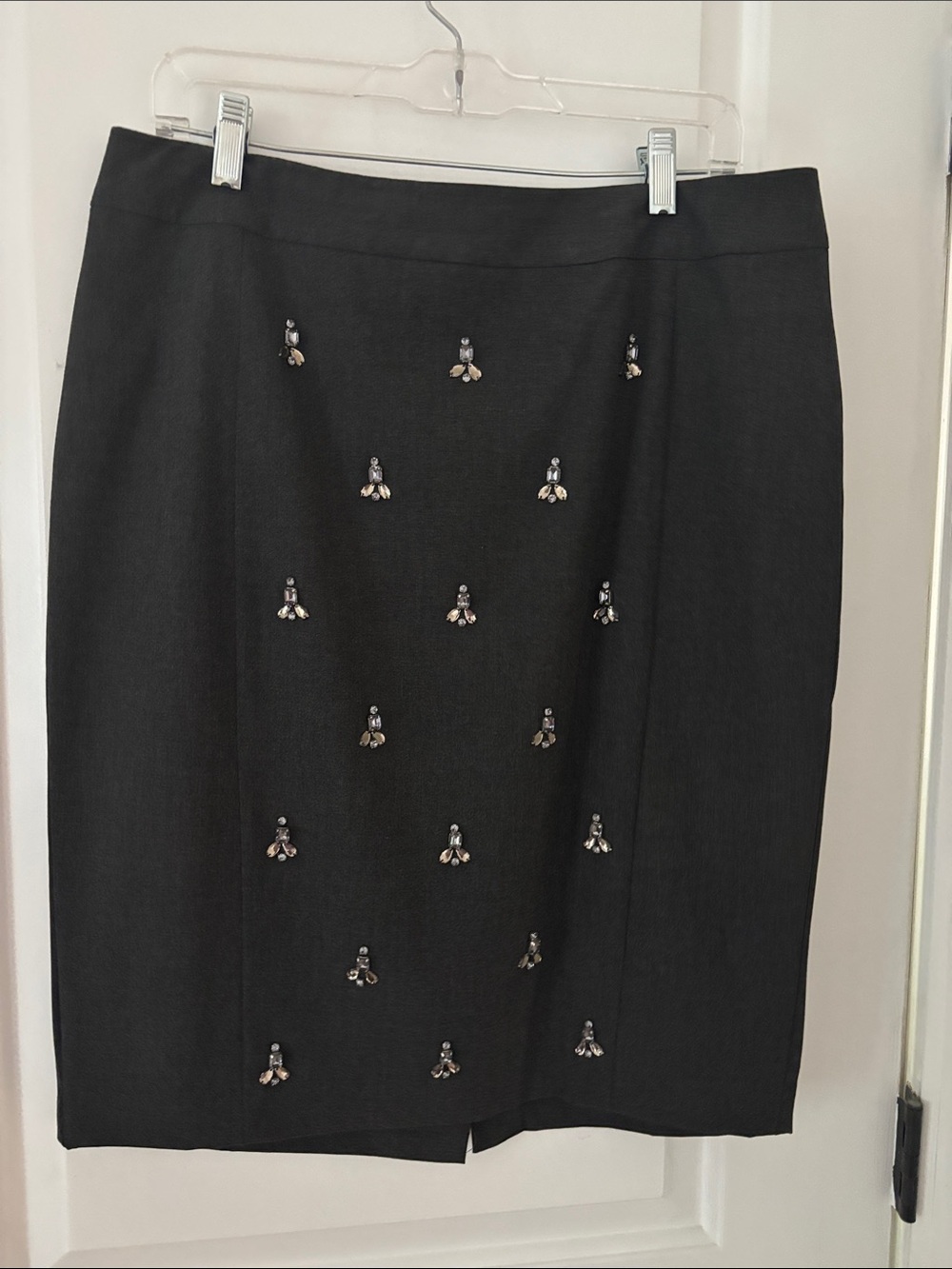 Embellished dark grey Women's Pencil Skirt